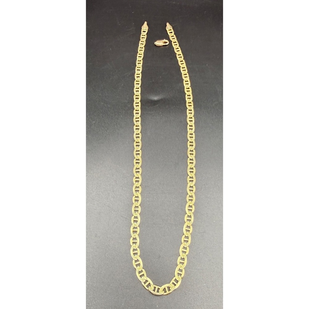 14K Italy Gold Mariner Gucci Style Link Chain 28.2g 18" Textured Necklace